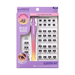 Impress Falsies Pre-Glued Lash Clusters Kit - Faux Mink Volume