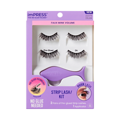Impress Falsies Pre-Glued Strip Lashes Kit - Faux Mink Volume
