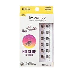Impress Falsies Self Adhesive Eyelashes, 12 Lash Clusters - Authentic