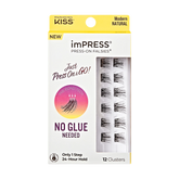 Impress Falsies Self Adhesive Eyelashes, 12 Lash Clusters - Modern