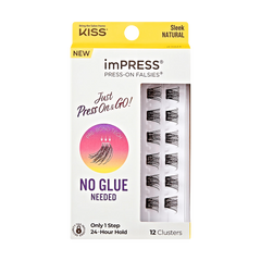 Impress Falsies Self Adhesive Eyelashes, 12 Lash Clusters - Sleek