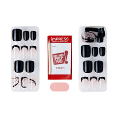 Impress Press On Manicure - Wide Fit - Black Dress