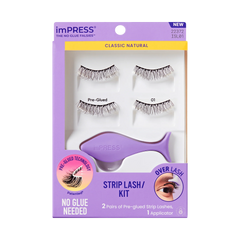 Impress Falsies Pre-Glued Strip Lashes Kit - Classic Natural