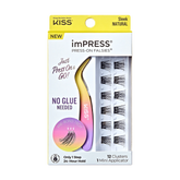Impress Falsies Self Adhesive Eyelashes, 12 Lash Clusters + Applicator – Sleek