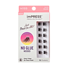 Impress Falsies Self Adhesive Eyelashes, 12 Lash Clusters - Lavish