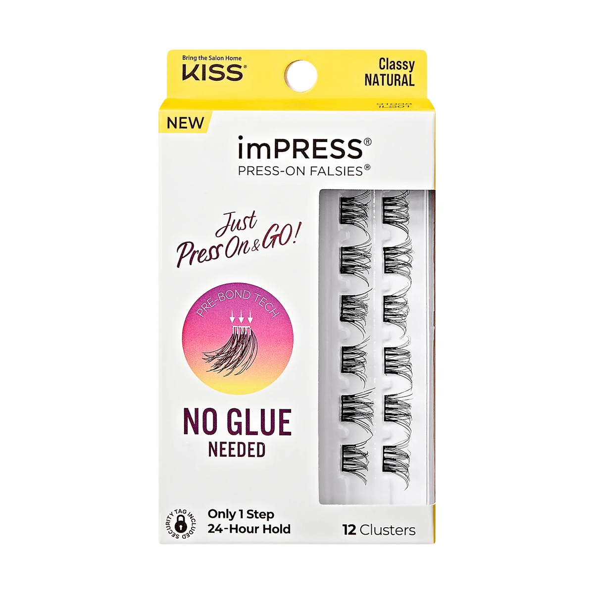 Impress Falsies Self Adhesive Eyelashes, 12 Lash Clusters - Classy