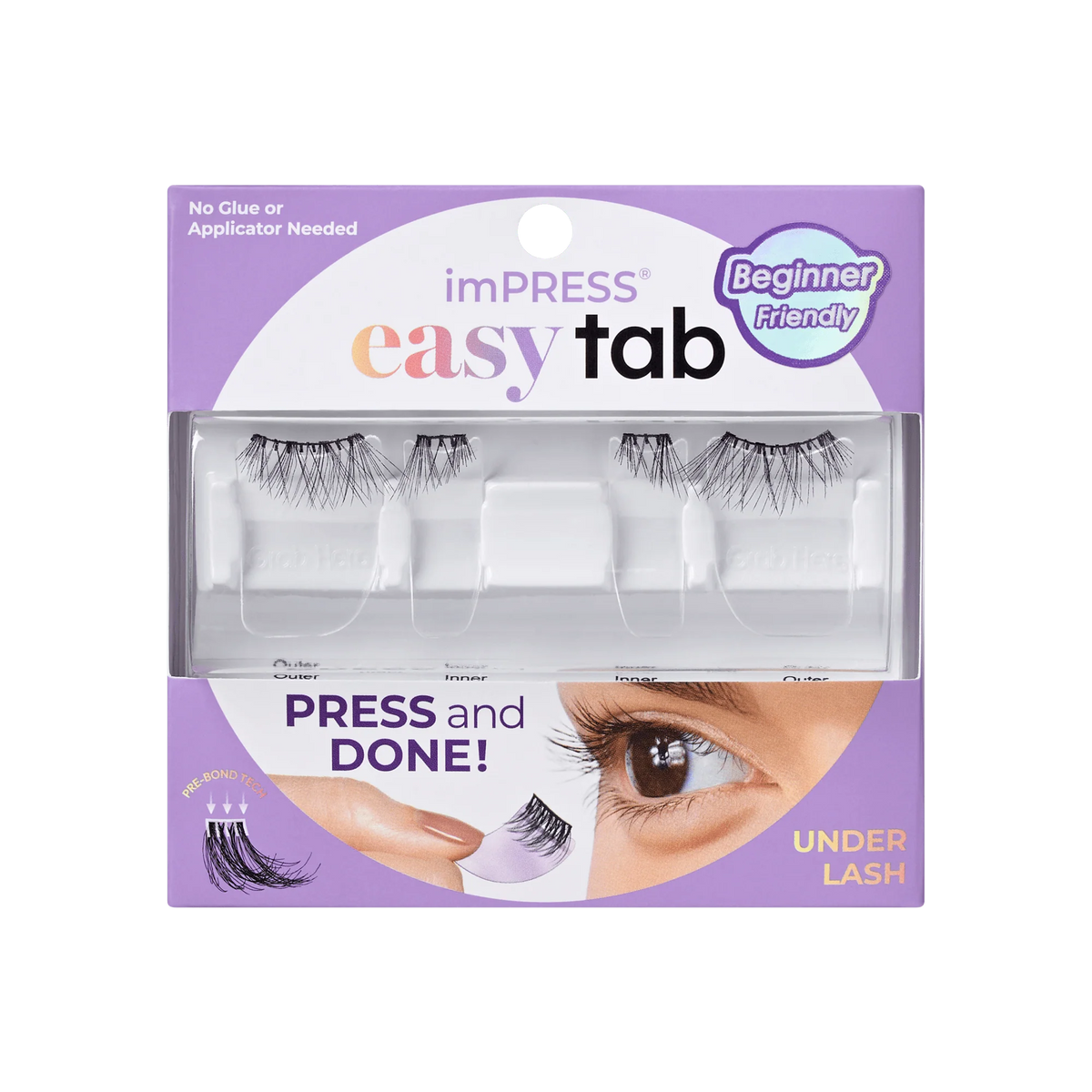 Impress Falsies easy tab Self Adhesive Eyelashes– Black Wispy