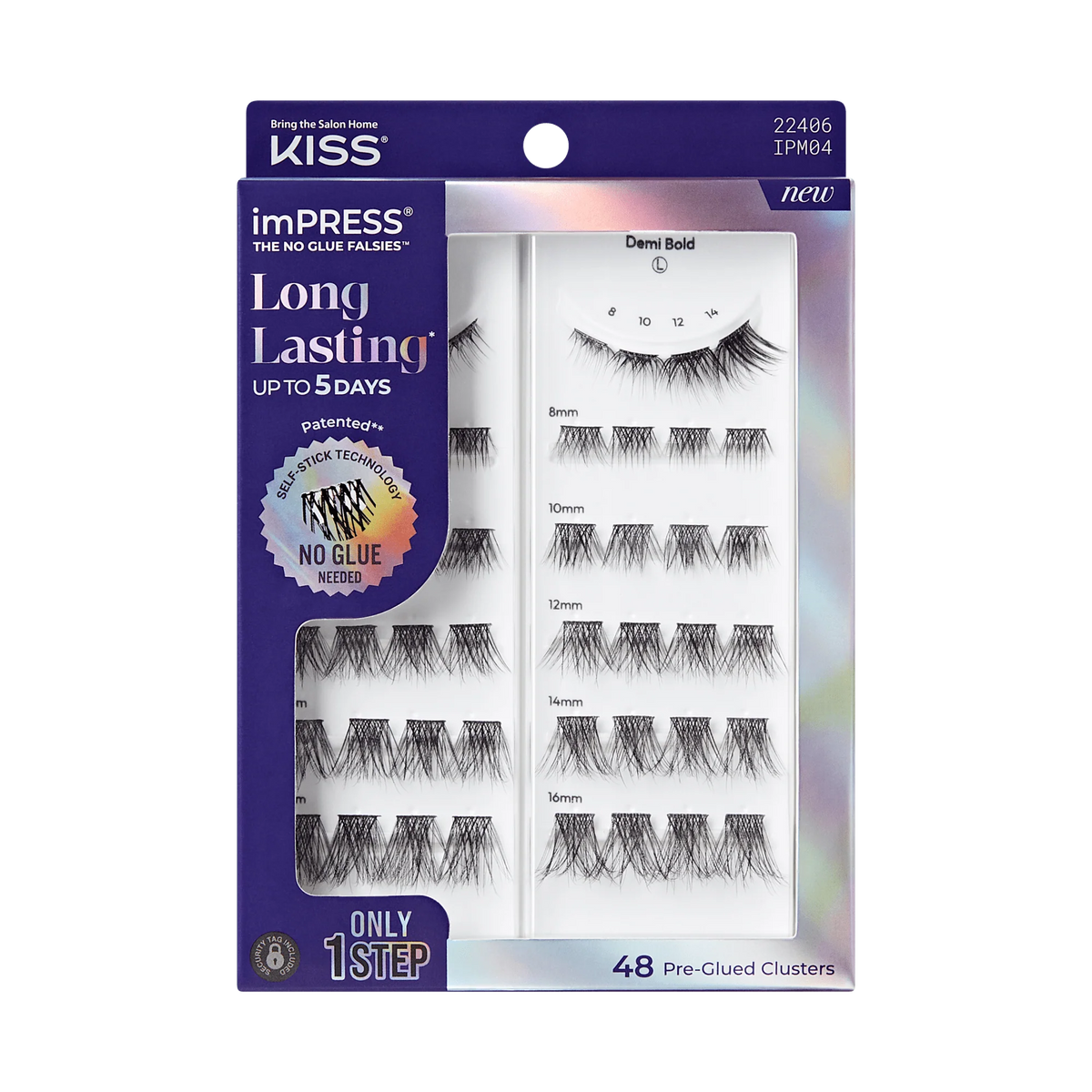 Impress Falsies Long Lasting Pre-Glued Lash Clusters Kit - Demi Bold