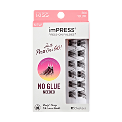 Impress Falsies Self Adhesive Eyelashes, 12 Lash Clusters - Bold