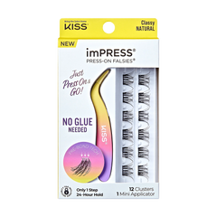 Impress Falsies Self Adhesive Eyelashes, 12 Lash Clusters + Applicator - Classy