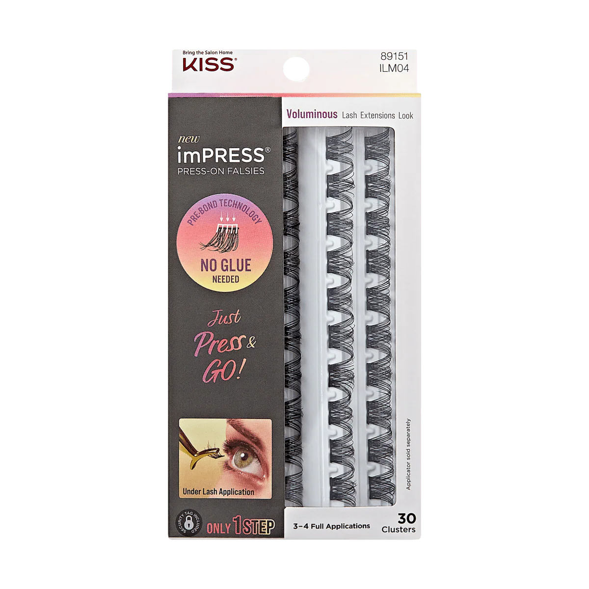 Impress Falsies Self Adhesive Eyelashes Refills 30 Clusters - Voluminous