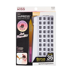 Impress Falsies Self Adhesive Eyelashes, 36 Lash Clusters - Natural
