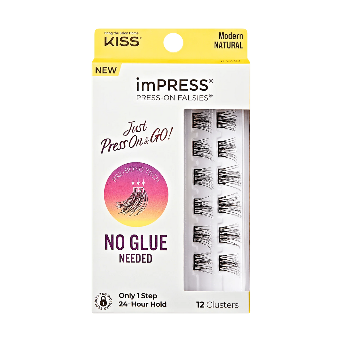 Impress Falsies Self Adhesive Eyelashes, 12 Lash Clusters - Modern