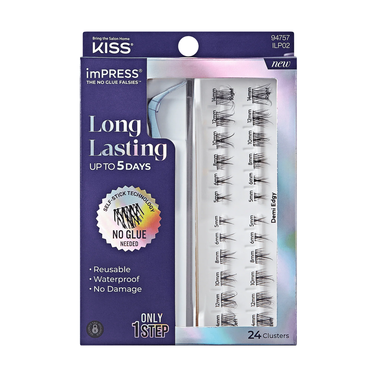 Impress Falsies Long Lasting Self Adhesive Eyelashes – Demi Edgy