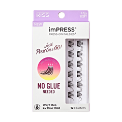 Impress Falsies Self Adhesive Eyelashes, 12 Lash Clusters - Edgy