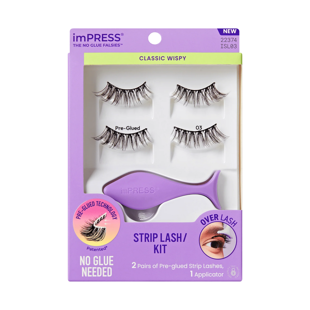 Impress Falsies Pre-Glued Strip Lashes Kit - Classic Wispy