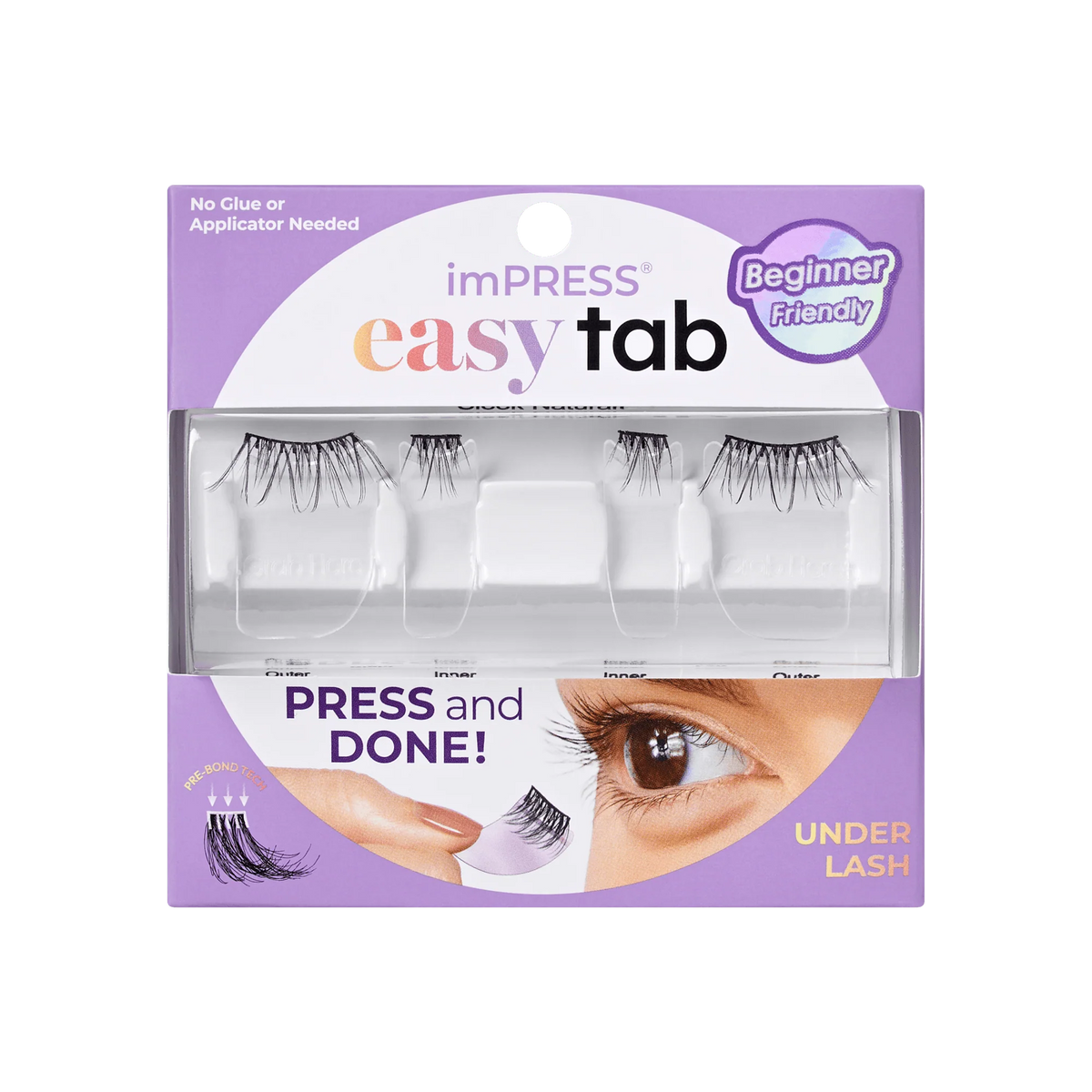 Impress Falsies easy tab Self Adhesive Eyelashes– Sleek Natural