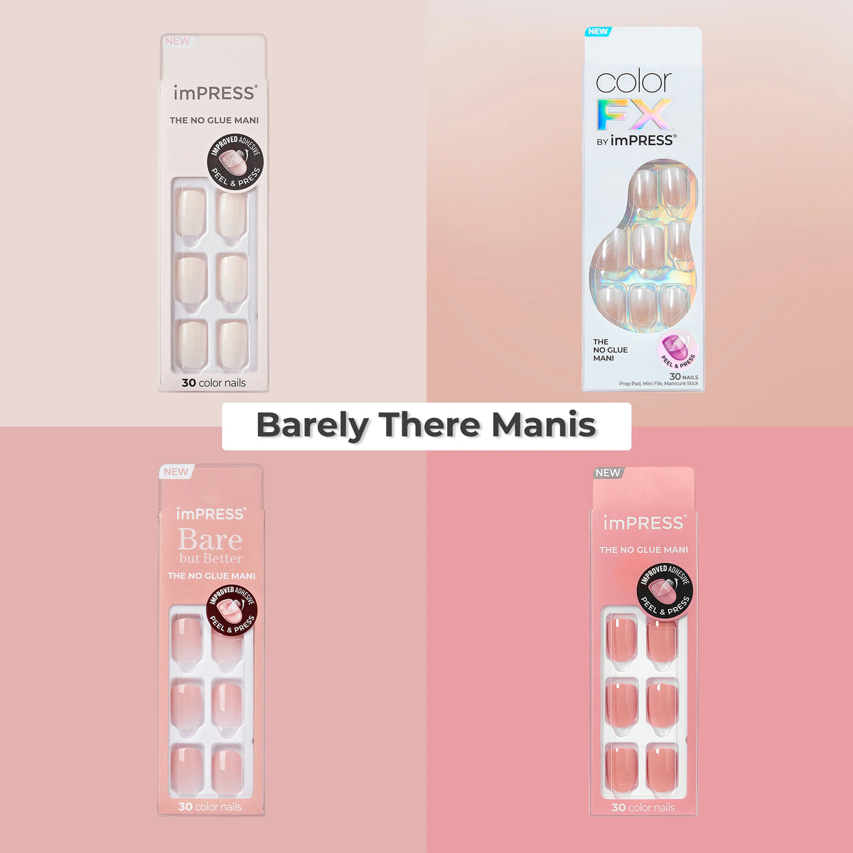 Impress Press On Nails Bundle - Barely There Manis