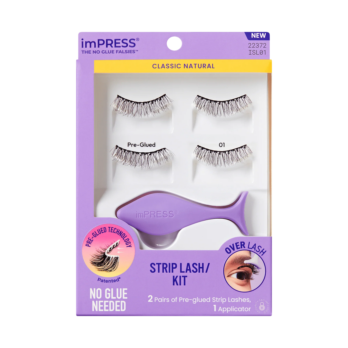 Impress Falsies Pre-Glued Strip Lashes Kit - Classic Natural