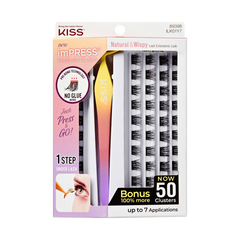 Impress Falsies Self Adhesive Eyelashes, 50 Lash Clusters - Natural & Wispy
