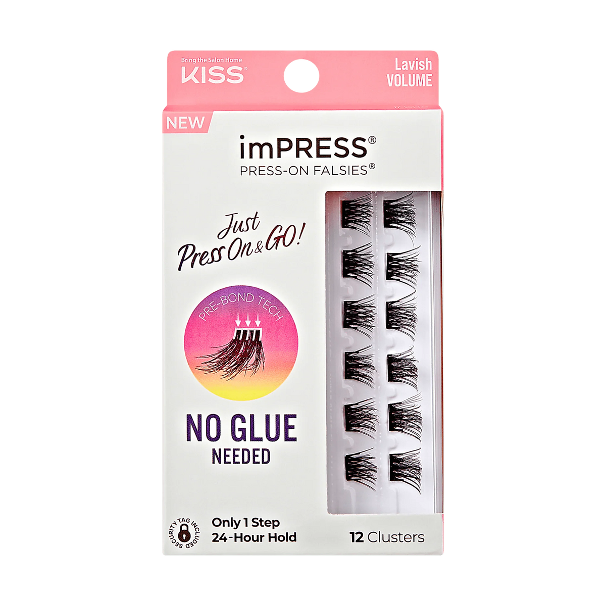 Impress Falsies Self Adhesive Eyelashes, 12 Lash Clusters - Lavish
